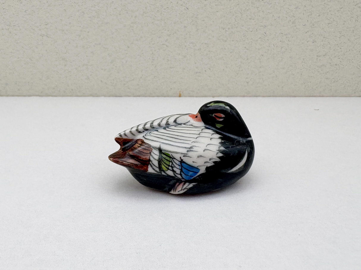 Ceramic Duck Figurines – Miniature Hand Painted Ducks | Colorful Shelf Decor