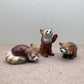 Hand-Painted Ceramic Red Panda Figurine Set: Wildlife Decor