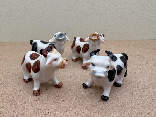 Hand-Painted Ceramic Cow Figurines (Set of 2) - Farmhouse Decor