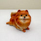 Orange Pomeranian Ceramic Dog Figurines Trio – Hand-Painted Miniatures for Animal Lovers, Cute Gifts, or Home & Office Decoration