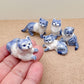 Handcrafted Blue & White Porcelain Cat Figurine: Collectible Ceramic Kitty