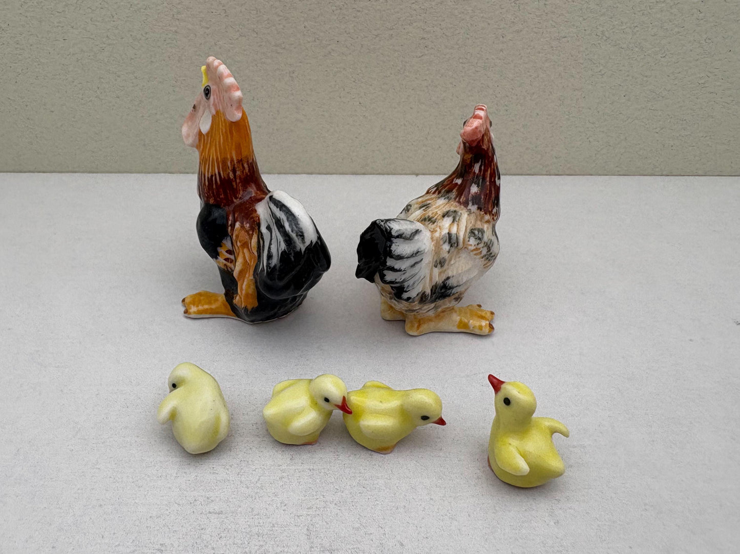 Rooster & Hen with Baby Chicks