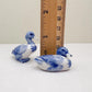 Mini Painted Blue & White Ducks