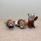 Hand-Painted Ceramic Red Panda Figurine Set: Wildlife Decor