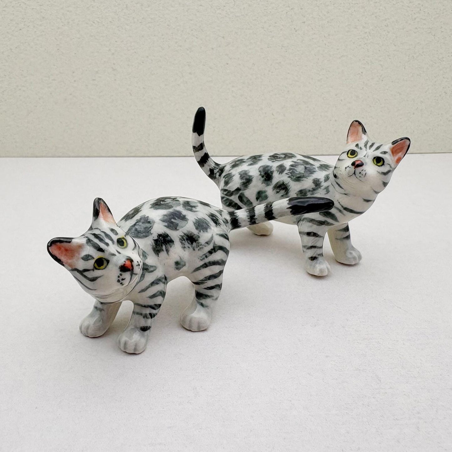 Silver Bengal Cat, set of 2
