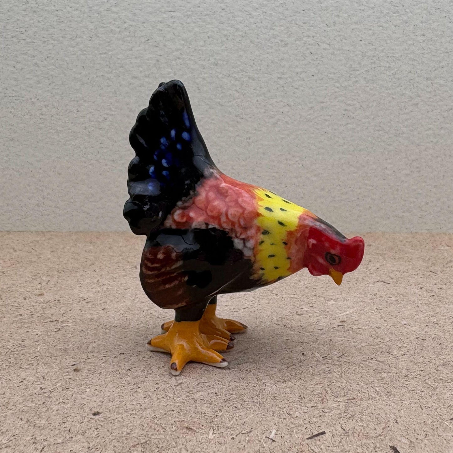 Ceramic Roosters Figurines: Colorful Farmhouse Decor Set