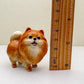 Orange Pomeranian Ceramic Dog Figurines Trio – Hand-Painted Miniatures for Animal Lovers, Cute Gifts, or Home & Office Decoration