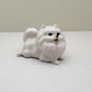 Charming White Ceramic Pomeranian Figurine Set, Trio of Lifelike Dog Figurines in Unique Poses, Ideal for Pet Lovers, Home Decor Enthusiasts