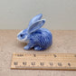 Hand-Painted Ceramic Rabbit Figurine: Blue Willow Style
