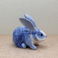 Hand-Painted Ceramic Rabbit Figurine: Blue Willow Style