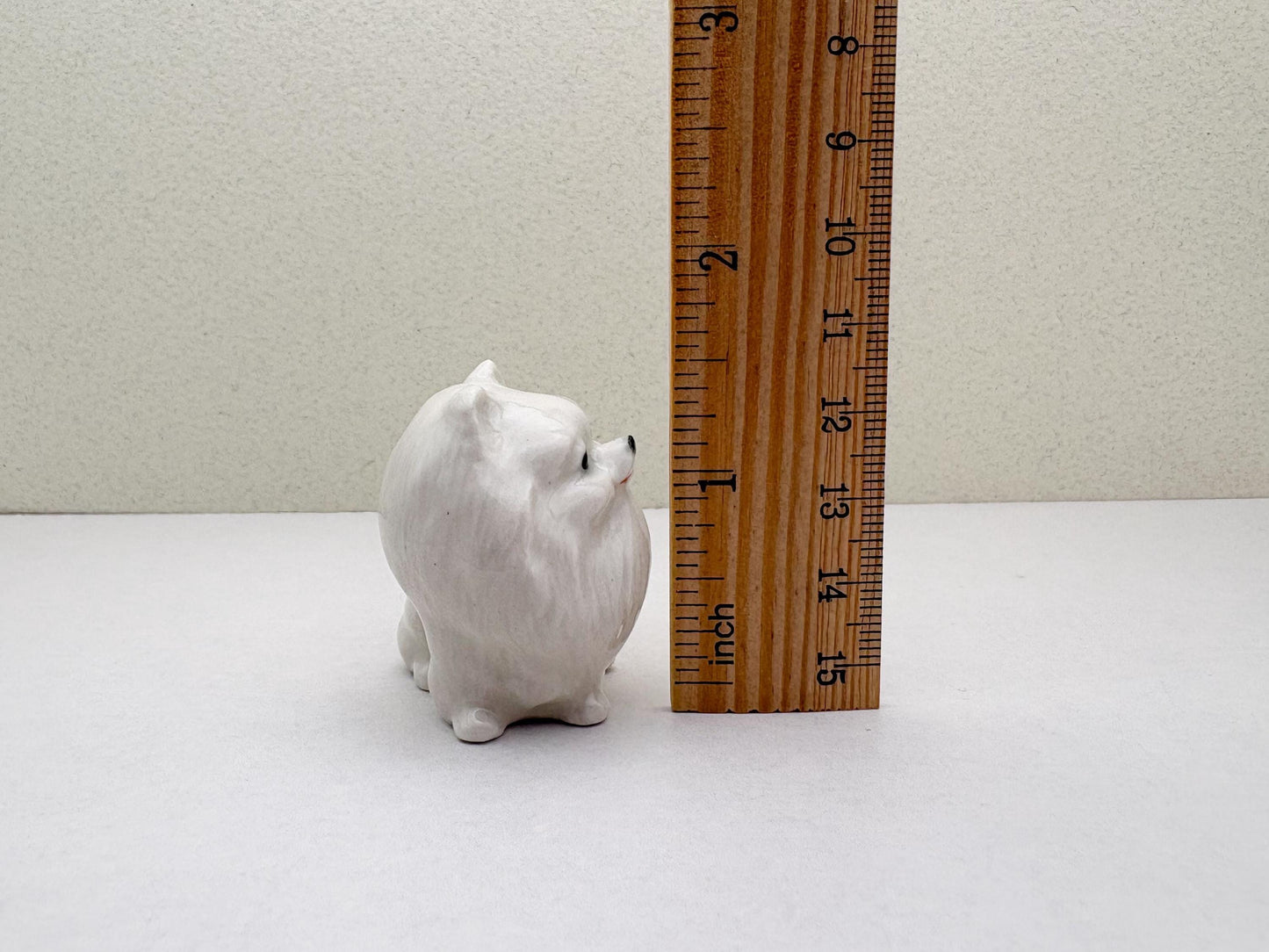 Charming White Ceramic Pomeranian Figurine Set, Trio of Lifelike Dog Figurines in Unique Poses, Ideal for Pet Lovers, Home Decor Enthusiasts