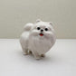 Charming White Ceramic Pomeranian Figurine Set, Trio of Lifelike Dog Figurines in Unique Poses, Ideal for Pet Lovers, Home Decor Enthusiasts