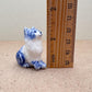 Handcrafted Blue & White Porcelain Cat Figurine: Collectible Ceramic Kitty