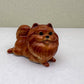 Ceramic Reddish-Brown Pomeranian Figurine Trio – Adorable Dog Statues in Standing, Sitting and Laying Poses, Perfect for Home Décor