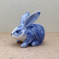 Hand-Painted Ceramic Rabbit Figurine: Blue Willow Style