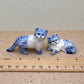 Handcrafted Blue & White Porcelain Cat Figurine: Collectible Ceramic Kitty