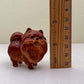 Ceramic Reddish-Brown Pomeranian Figurine Trio – Adorable Dog Statues in Standing, Sitting and Laying Poses, Perfect for Home Décor