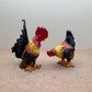 Ceramic Roosters Figurines: Colorful Farmhouse Decor Set