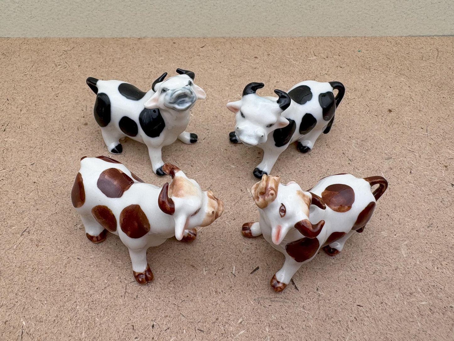 Hand-Painted Ceramic Cow Figurines (Set of 2) - Farmhouse Decor