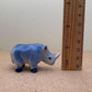 Blue Ceramic Rhino Figurine Set, Safari Animal Decor