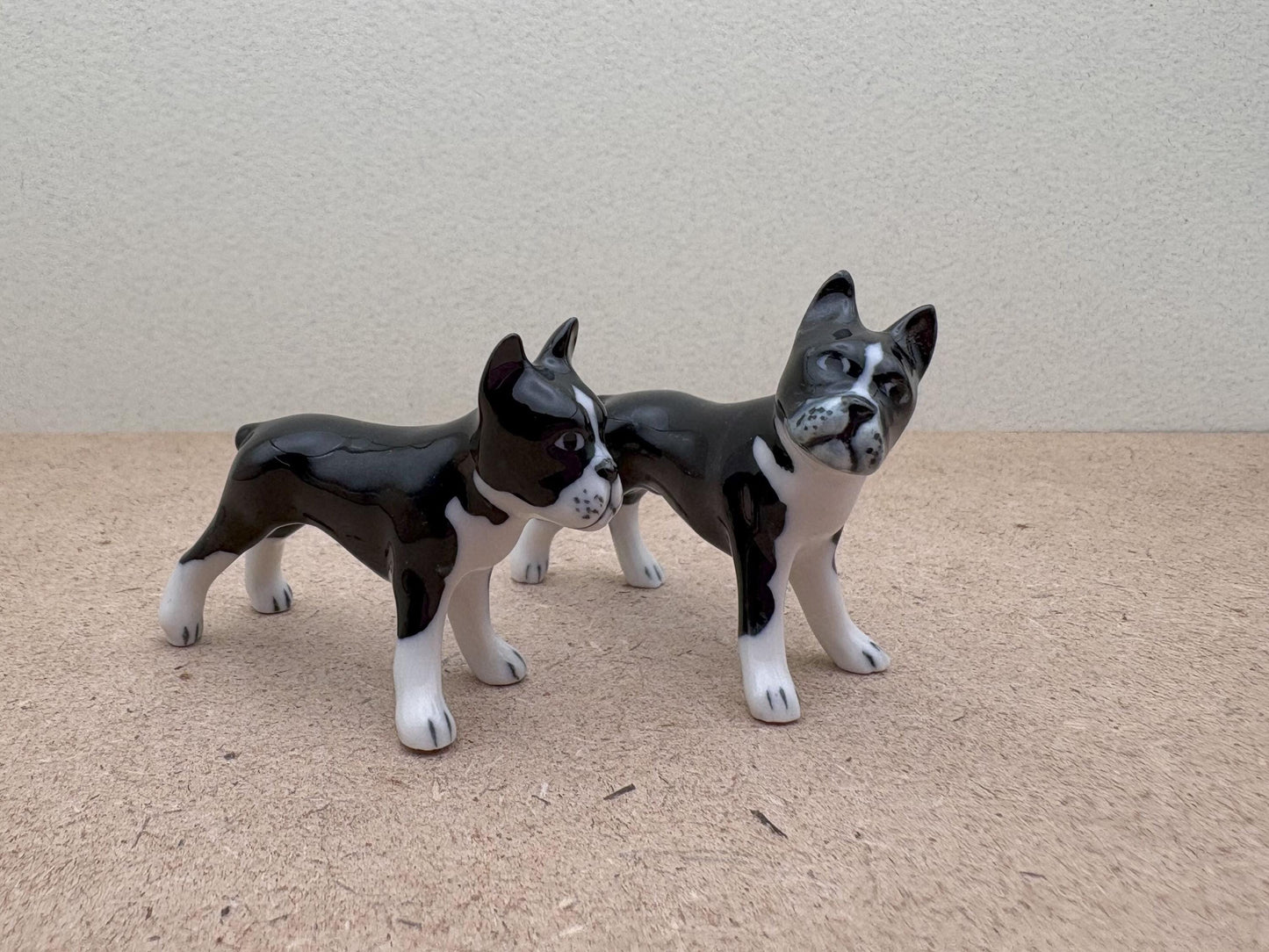 Hand-Painted Boston Terrier Ceramic Figurine: Pet-Themed Decor