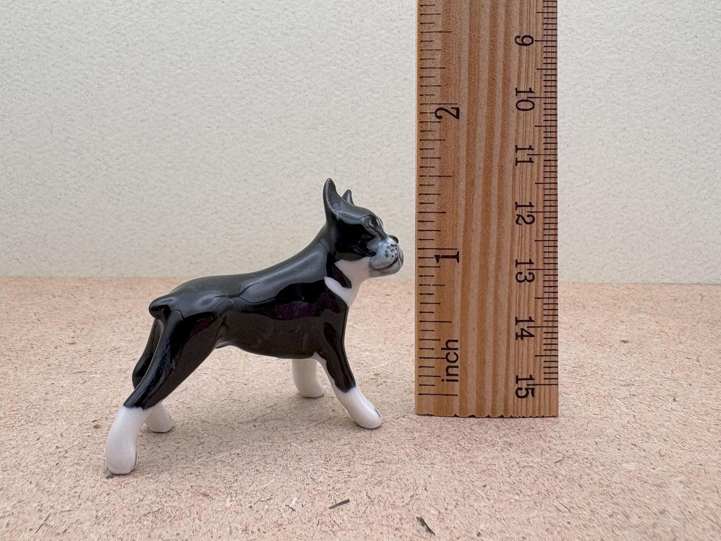 Hand-Painted Boston Terrier Ceramic Figurine: Pet-Themed Decor