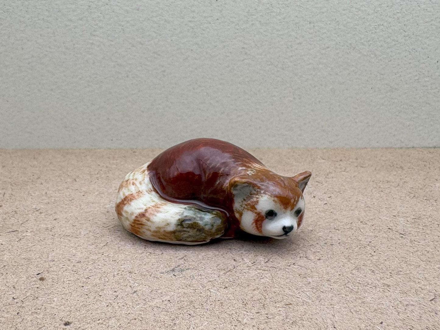Hand-Painted Ceramic Red Panda Figurine Set: Wildlife Decor