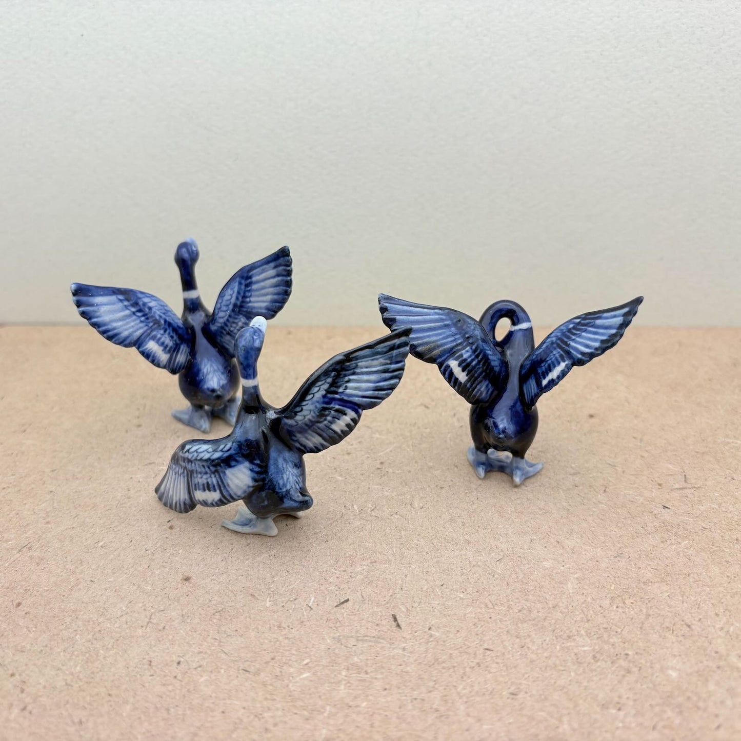 Set of 3 Mini  Blue Ducks