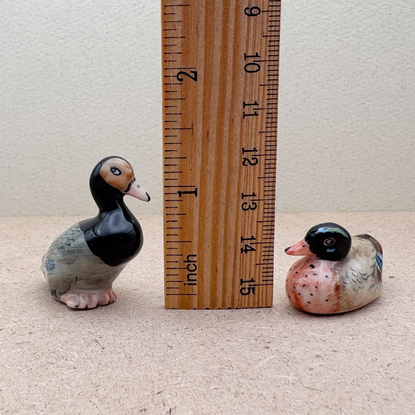 Hand-Painted Miniature Ceramic Duck Figurines