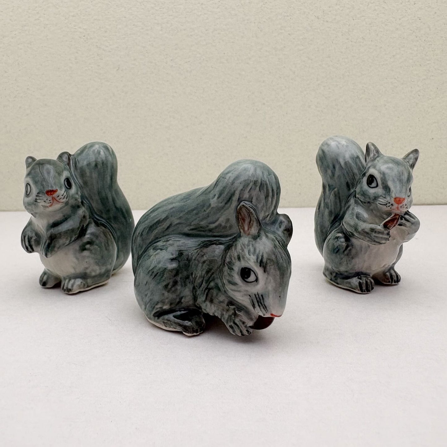 Gray Squirrels, set of 3