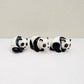 Set of 6 Panda Bear Ceramic Figurine Statue