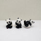 Set of 6 Panda Bear Ceramic Figurine Statue