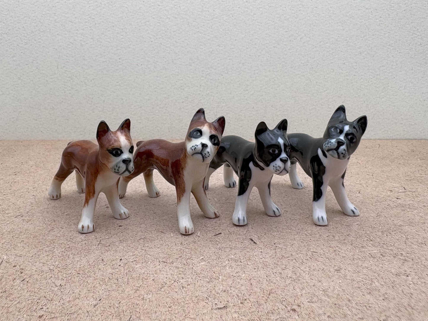 Hand-Painted Boston Terrier Ceramic Figurine: Pet-Themed Decor