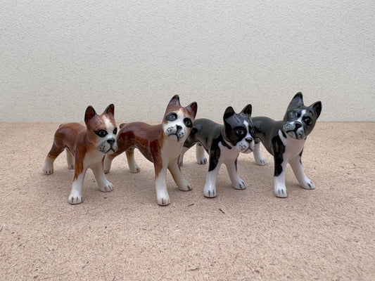 Hand-Painted Boston Terrier Ceramic Figurine: Pet-Themed Decor