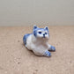 Handcrafted Blue & White Porcelain Cat Figurine: Collectible Ceramic Kitty