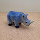 Blue Ceramic Rhino Figurine Set, Safari Animal Decor