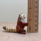 Hand-Painted Ceramic Red Panda Figurine Set: Wildlife Decor