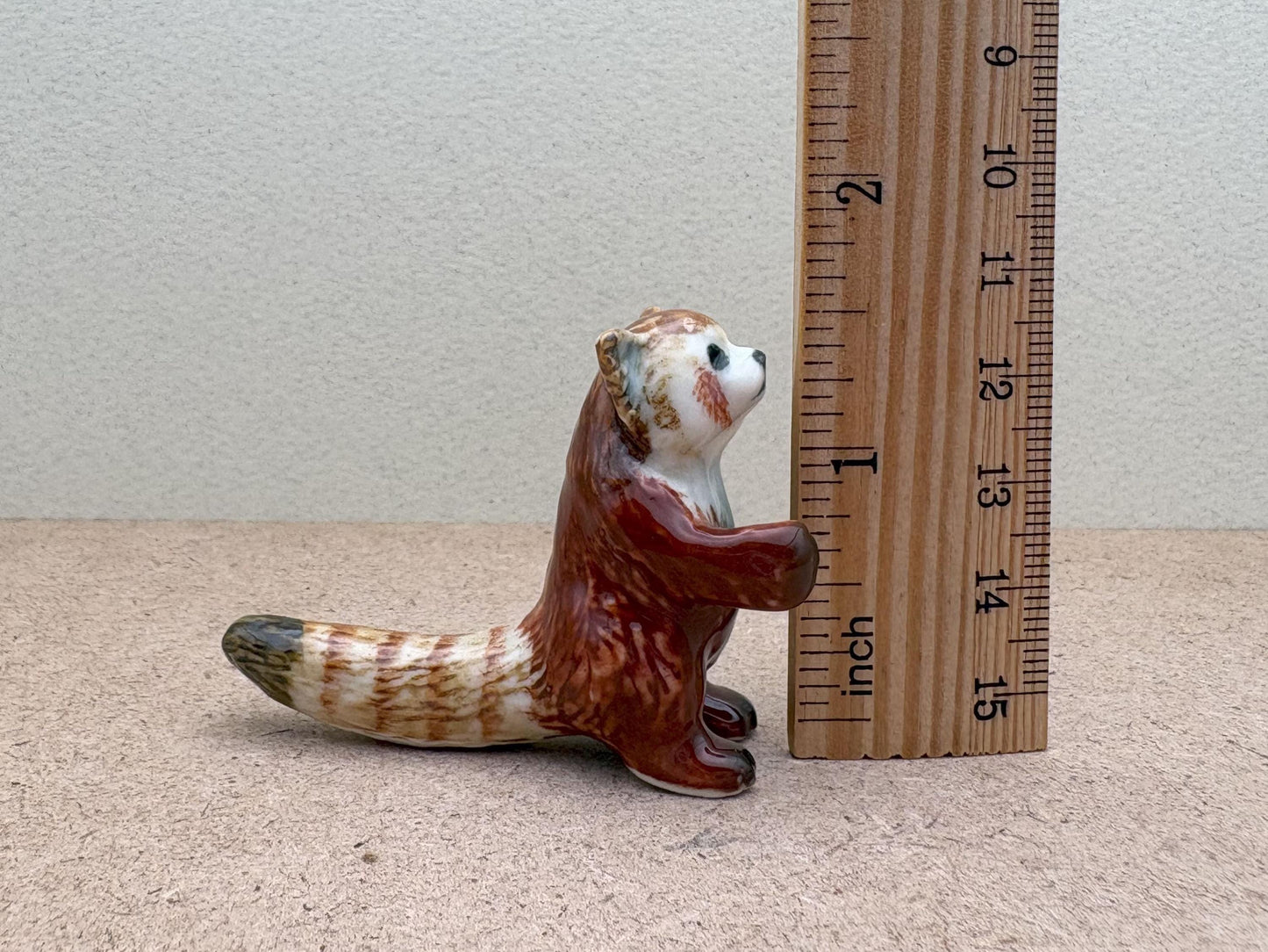 Hand-Painted Ceramic Red Panda Figurine Set: Wildlife Decor
