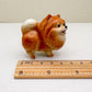 Orange Pomeranian Ceramic Dog Figurines Trio – Hand-Painted Miniatures for Animal Lovers, Cute Gifts, or Home & Office Decoration