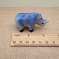 Blue Ceramic Rhino Figurine Set, Safari Animal Decor