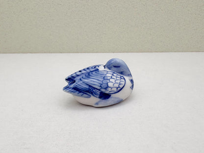 Mini Painted Blue & White Ducks