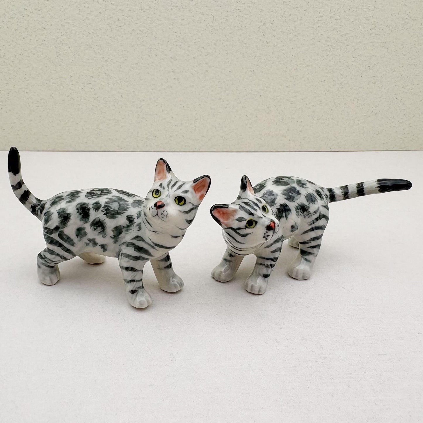 Silver Bengal Cat, set of 2