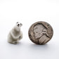 3 Tiny Mini White Polar Bear Figurines