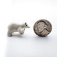3 Tiny Mini White Polar Bear Figurines