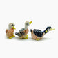 3 Duck Bird Ceramic Figurines Siblings Statue