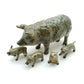 5 Pig Family Ceramic Figurines Statue
