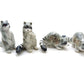 Set of 4 Raccoon Ceramic Figurine Animal Miniature Statue