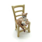 Kitten Cat Ceramic Figurine Miniature on Chair