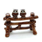 2 Owls on Fence Ceramic Figurine