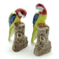 Set of 2 Macaw Parrot Bird Ceramic Figurine Statue